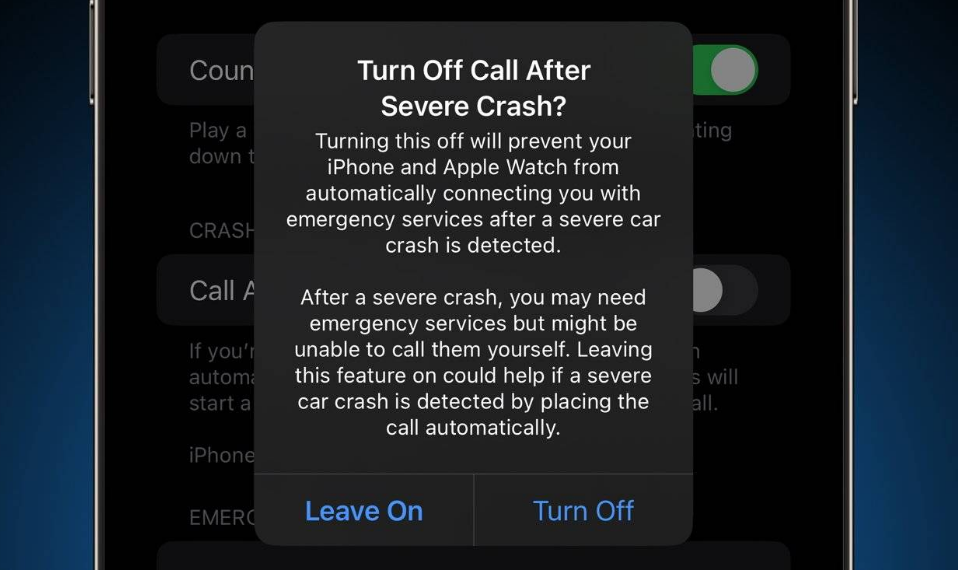光坡镇苹果14维修分享 iPhone 14 和 Apple Watch 上关闭崩溃检测 